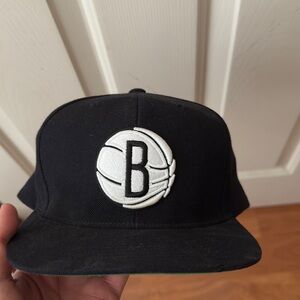 Mitchell & Ness Brooklyn Nets Black Snapback Hat NBA